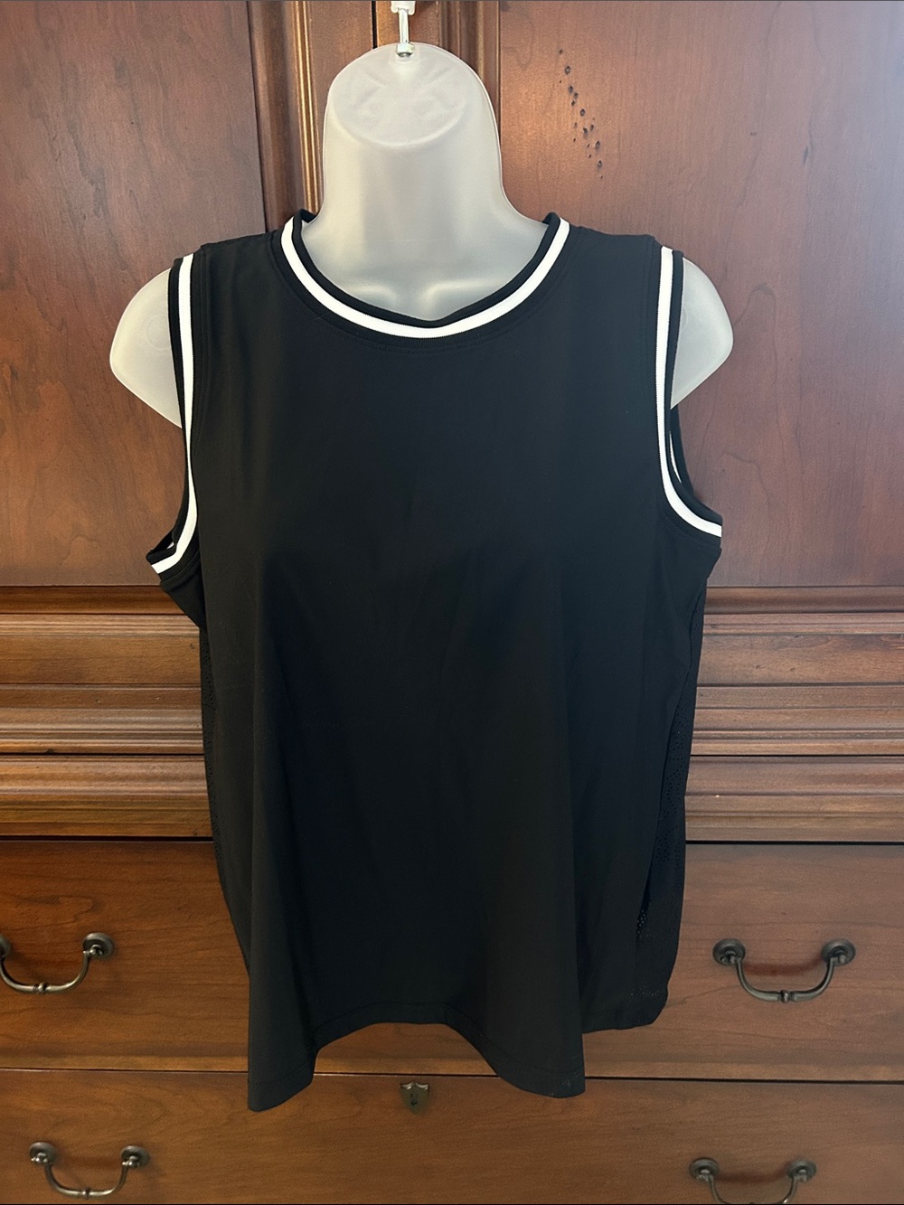 Talbots Black Sleeveless Tank with White Trim/NWT
